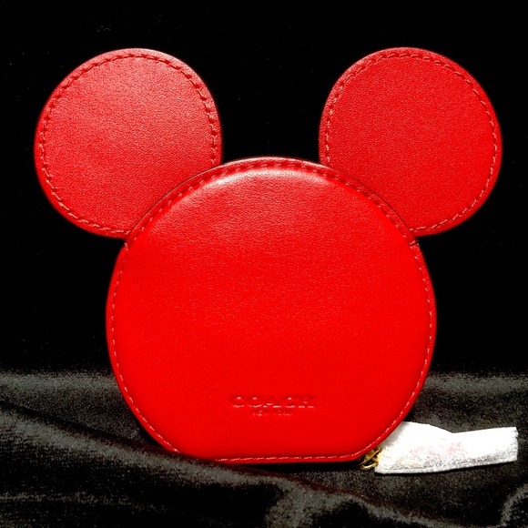 Coach Handbags - COACH X Disney Mickey Mouse Limited Edition Coin Purse Red Leather Ears Case NWT